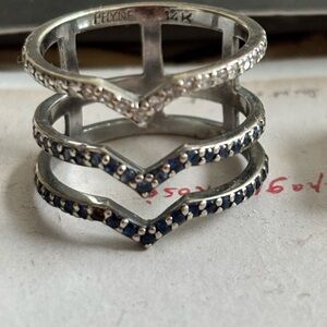 Designer Paige Novick 14K pavé Diamond stacked ring